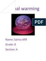 Global Warming: Name Salma Afifi Grade 8 Section A