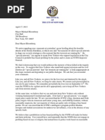 Lander-Williams Letter on Mayor Bloomberg Regarding April 17th Comments