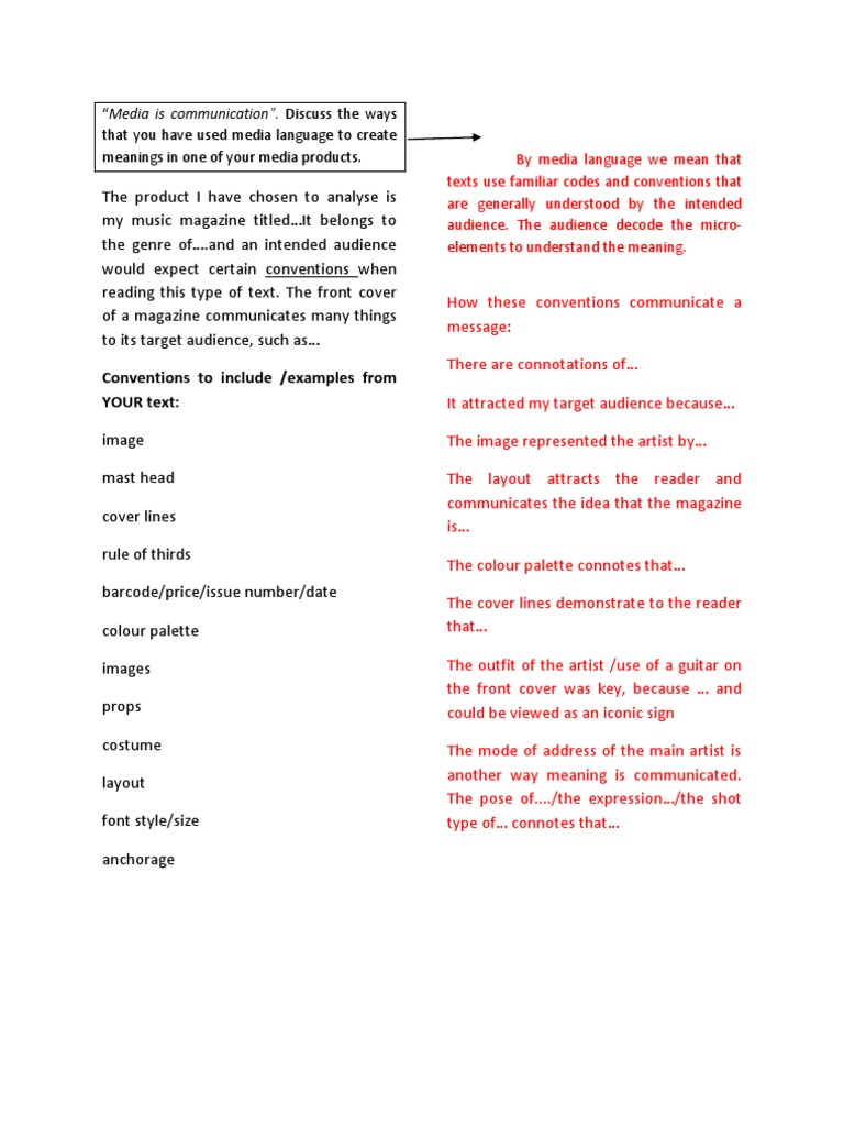 Media Language in Music Magazines | PDF | Art