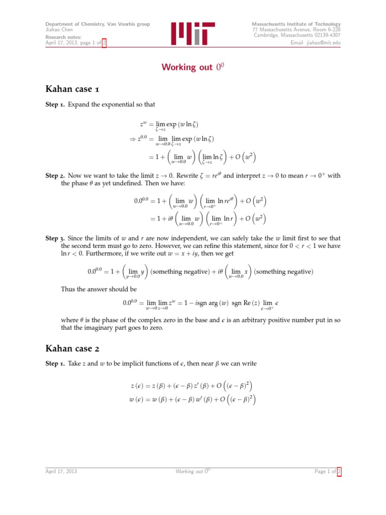 Julia Working Note Zero To Zero PDF Exponential Function Combinatorics