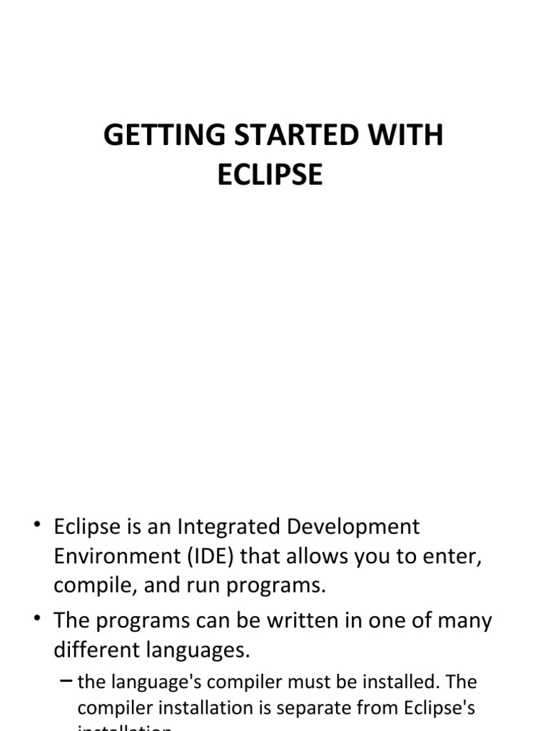 2 Eclipse Overview | PDF | Eclipse (Software) | Java (Programming Language)