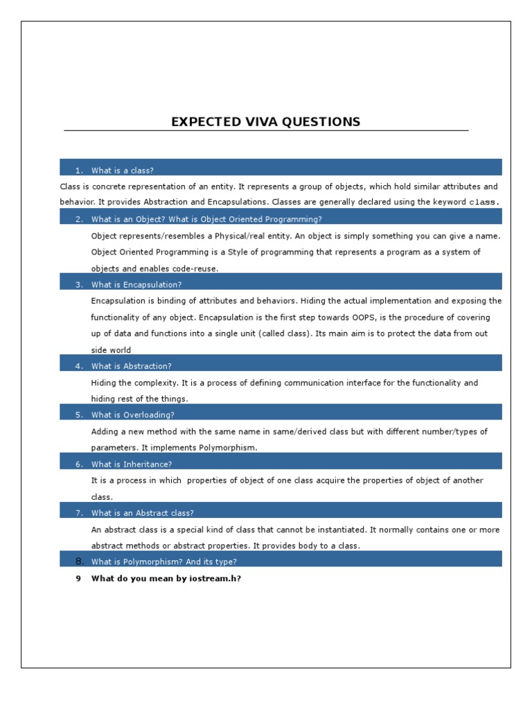 c++ viva questions byyatendra kashyap Class Programming) Subroutine