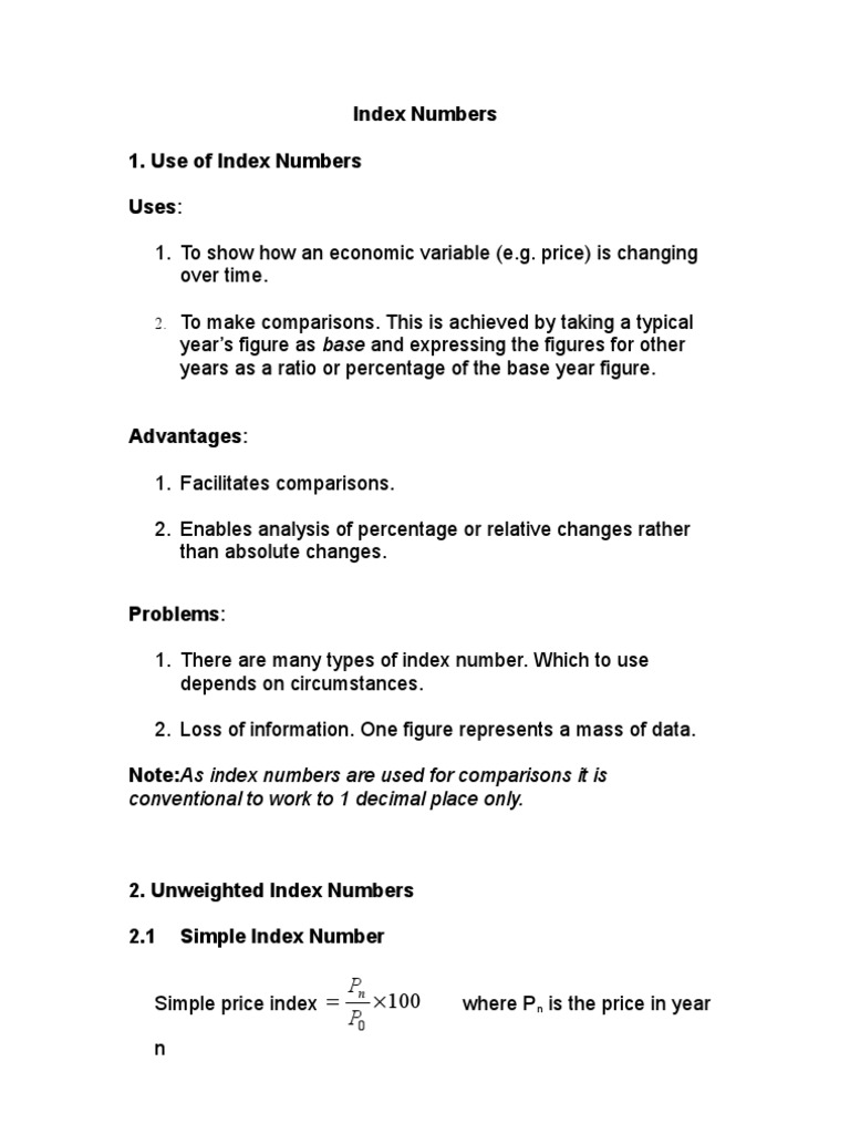 Index Numbers | PDF | Business