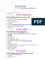 Lista de Tarefas para Fazer Todos Os Dias