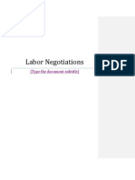 Labor Negotiations: (Type The Document Subtitle)