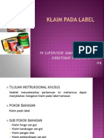 Klaim Pada Label Pangan