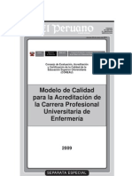 Estandares Para La Carrera Profesional Universitaria de Enfermeria