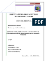 Datos Estándar Tiempos Maquinado Procesos