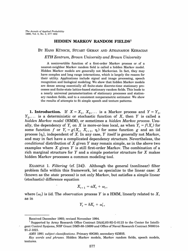 Hidden Markov Random Fields | PDF | Art | Computers