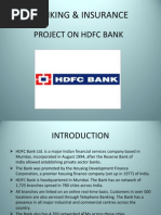 Banking & Insurance: Project On HDFC Bank