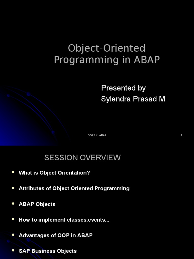 Object-Oriented Programming in ABAP | PDF