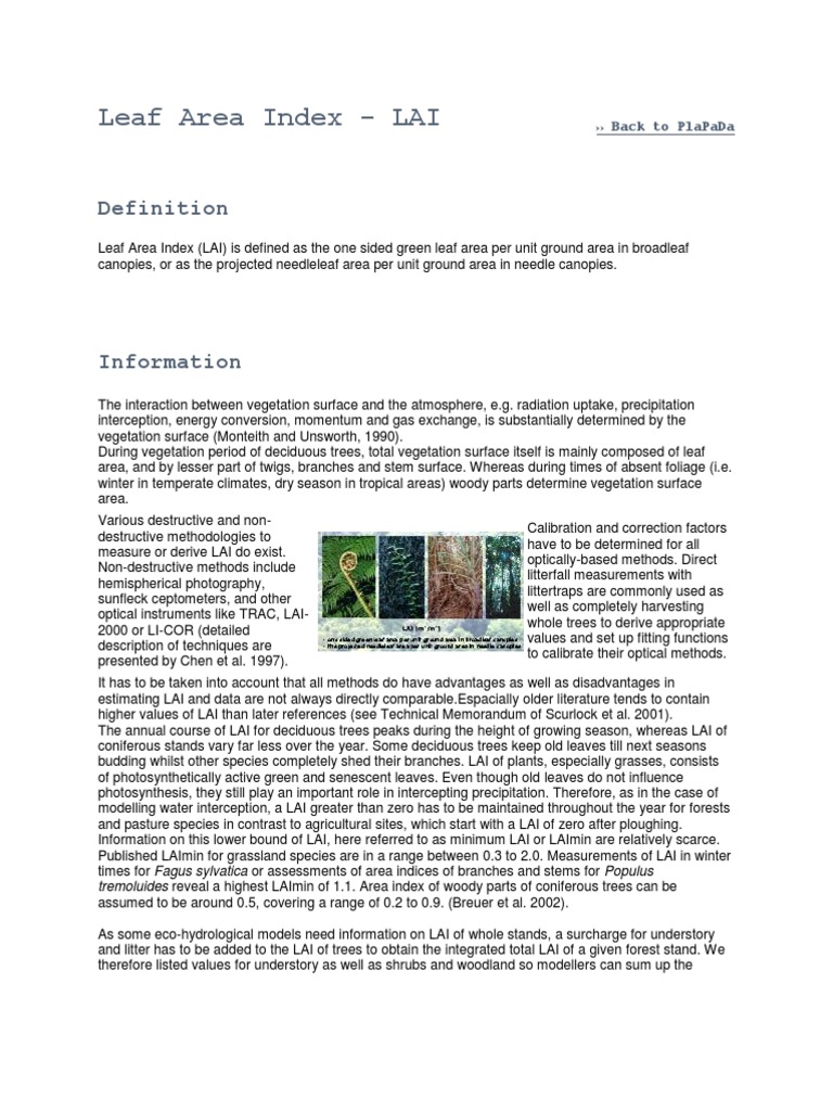 Leaf Area Index | PDF | Trees | Plants