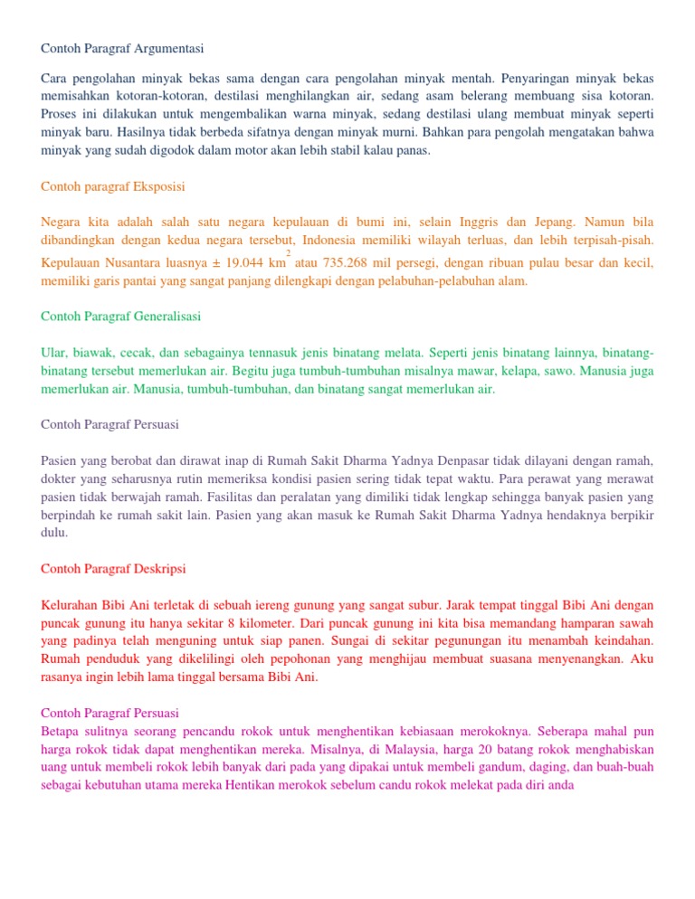 Contoh Paragraf