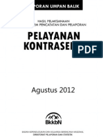 Laporan Hasil Pelayanan Kontrasepsi Agustus 2012