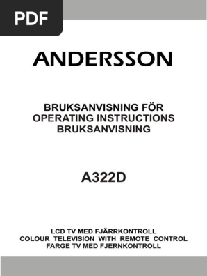 Andersson a322d manual online