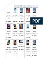 Samsung Mobile Price List 2012 with 80 Models and Pictures