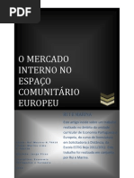 O MERCADO INTERNO NO ESPAÇO COMUNITÁRIO EUROPEU