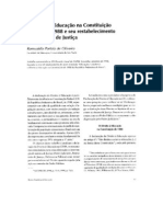 O Direito A Educação Na Constituição Federal de 1988 e Seu Restabelecimento Pelo Sistema de Justiça