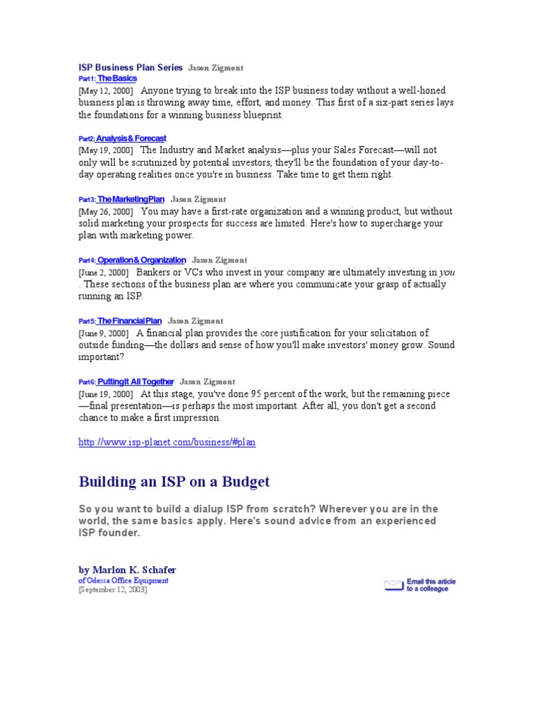 Internet service provider business model picture