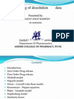 Modeling of Dissolution Data: Presented By: Nakat Anup Ramesh 1st Semester