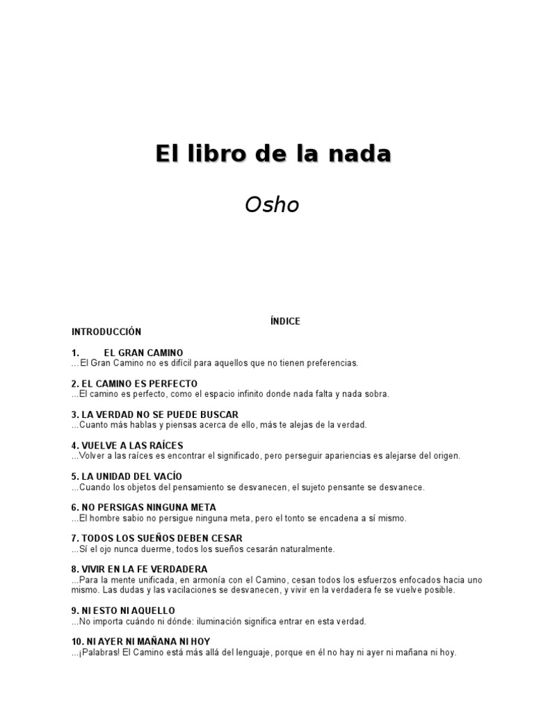 Osho El Libro de La Nada PDF