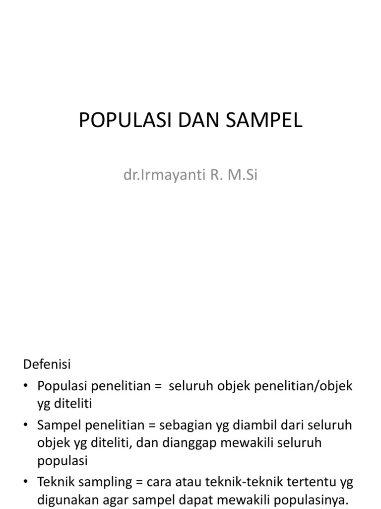 Populasi Dan Sampel