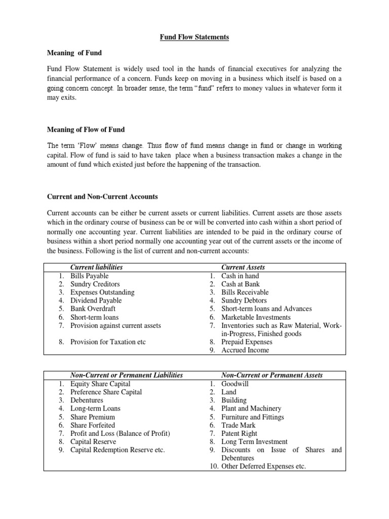 Understanding Fund Flow Statements | PDF | Cash Flow Statement ...