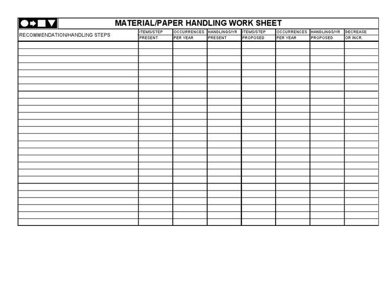 Material Handling Worksheet Overview | PDF