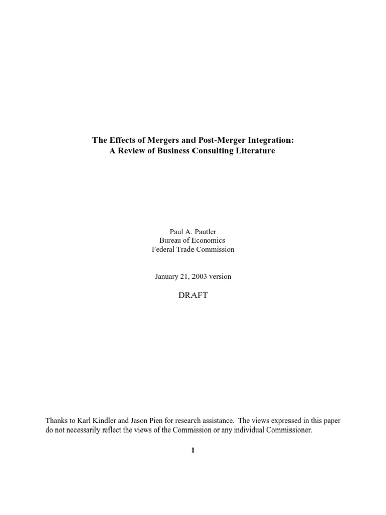 Mergers: Success Factors & Outcomes Analysis | PDF | Finance & Money ...