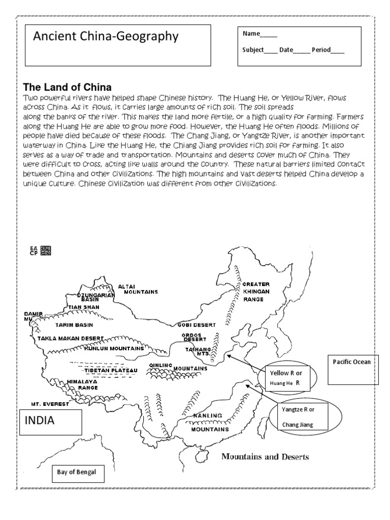 ancient china geography 1a