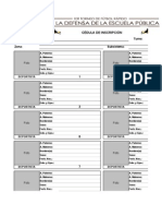 Cedula de Inscripción