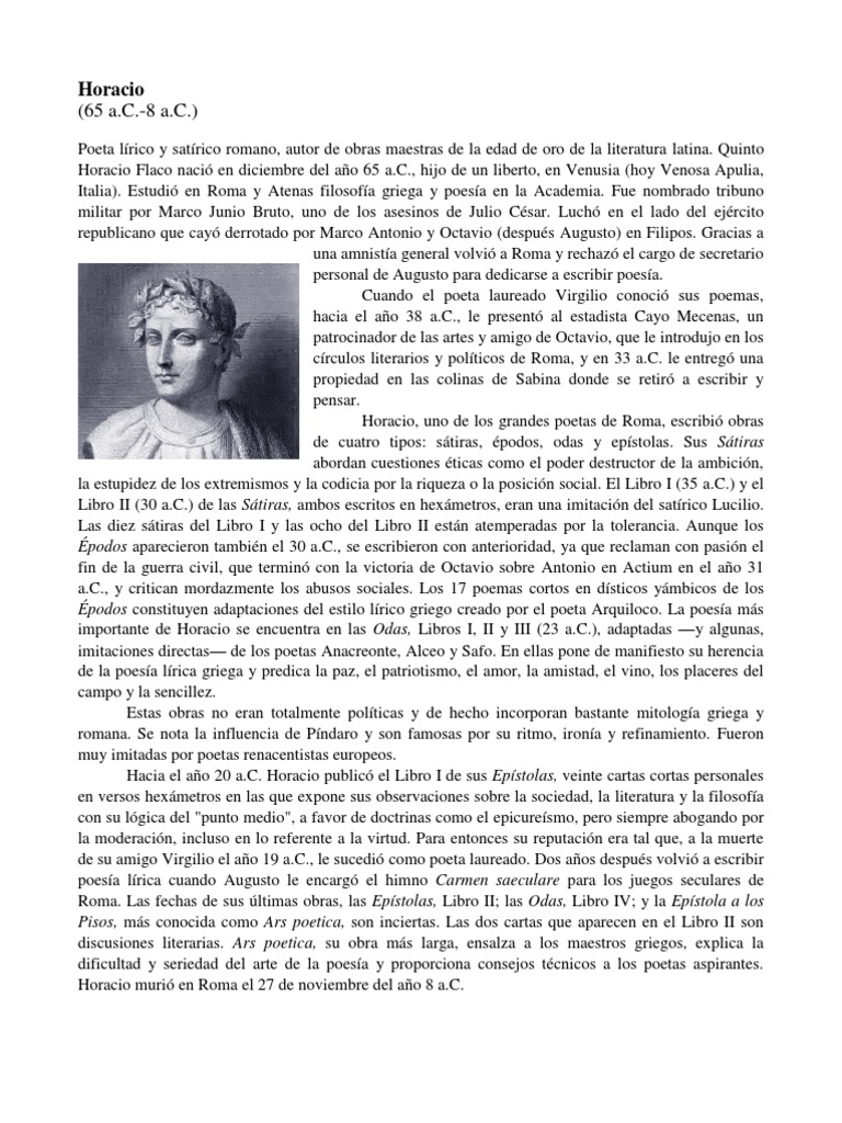 Horacio y el Carpe Diem en Poesía | PDF | Horacio | Poesía