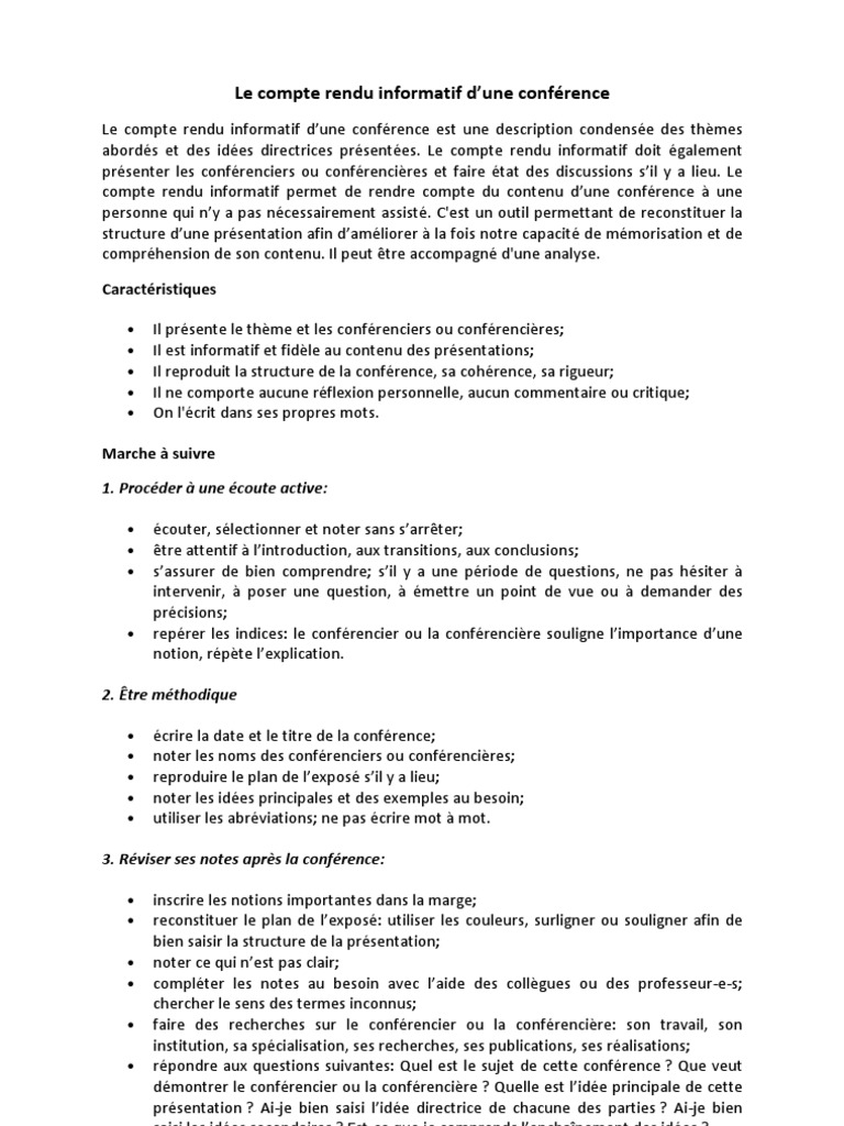 Exemple D Un Compte Rendu Critique Le Meilleur Exemple
