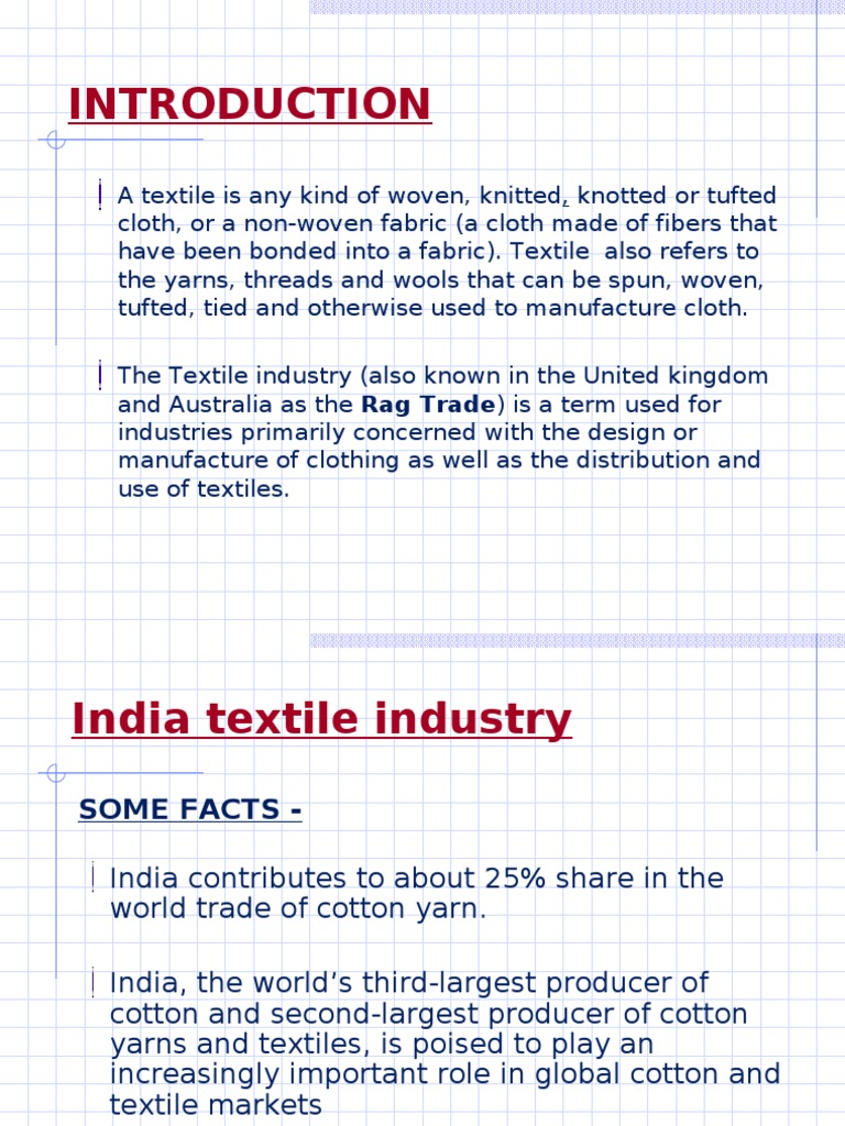 Overview of India's Cotton Textile Industry | PDF | Foreign Direct ...