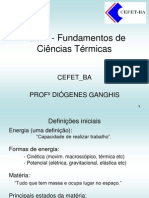 Fundamentos de Ciências Térmicas: Definições de Energia, Matéria e Estados da Matéria