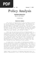 Download Homeschooling Back to the Future Cato Policy Analysis by Cato Institute SN13672193 doc pdf
