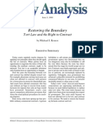 Restoring The Boundary: Tort Law and The Right To Contract, Cato Policy Analysis No. 347