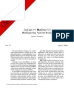 Legislative Malpractice: Misdiagnosing Patients' Rights, Cato Briefing Paper No. 57