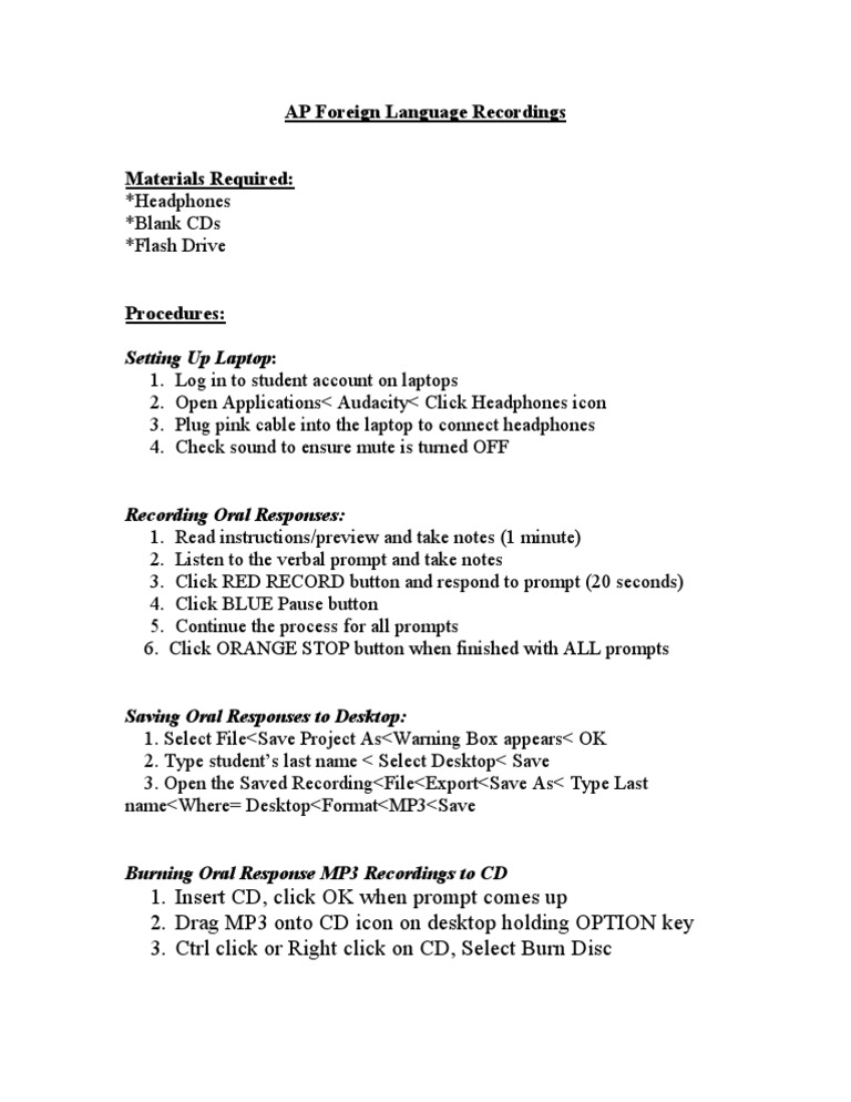 Foreign Language Recording Guide | PDF | Computers | Technology ...