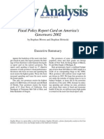 Fiscal Policy Report Card On America's Governors: 2002, Cato Policy Analysis No. 454