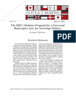 The IMF's Dubious Proposal For A Universal Bankruptcy Law For Sovereign Debtors, Cato Foreign Policy Briefing No. 75