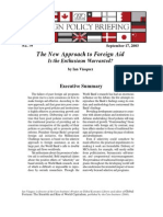 The New Approach To Foreign Aid: Is The Enthusiasm Warranted?, Cato Foreign Policy Briefing No. 79