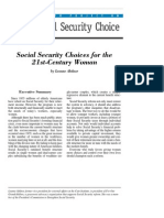 Social Security Choices For The 21st-Century Woman, Cato Social Security Choice Paper No. 33