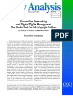 Peer-to-Peer Networking and Digital Rights Management: How Market Tools Can Solve Copyright Problems Cato Policy Analysis No. 534