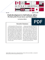 Underdevelopment in Sub-Saharan Africa: The Role of The Private Sector and Political Elites, Cato Foreign Policy Briefing No. 85