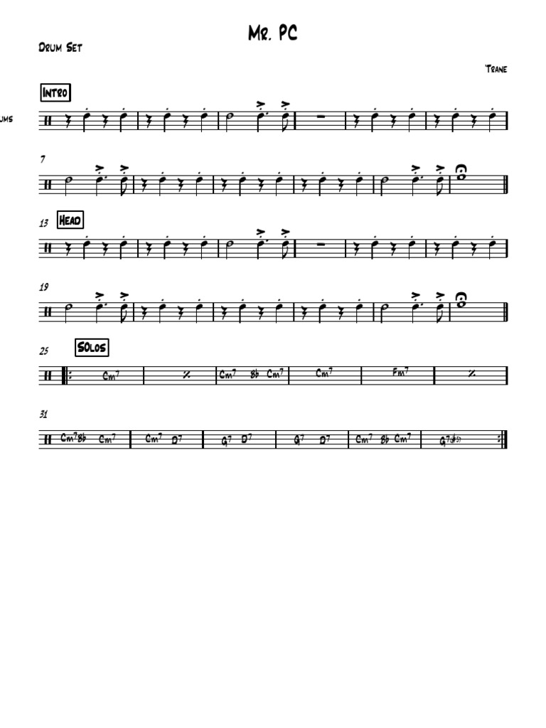 Mr Pc Full Score Drum Set Pdf