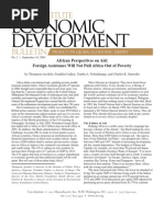 African Perspectives On Aid: Foreign Assistance Will Not Pull Africa Out of Poverty, Cato Economic Development Bulletin No. 2