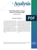 Fiscal Policy Report Card On America's Governors: 2006, Cato Policy Analysis No. 581