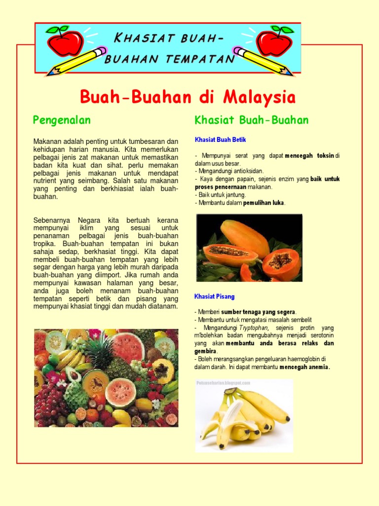 Newsletter Buah Buahan Tempatan Pdf