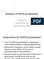 Analysis of PHCN Privatization